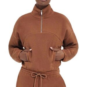 UGG Chestnut Brown Sherpa Zip Pullover